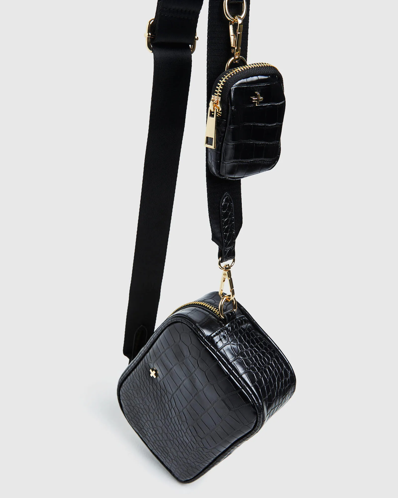 Peta + Jain Justice Bag Black Croc