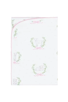 Pink Lamb Print Blanket