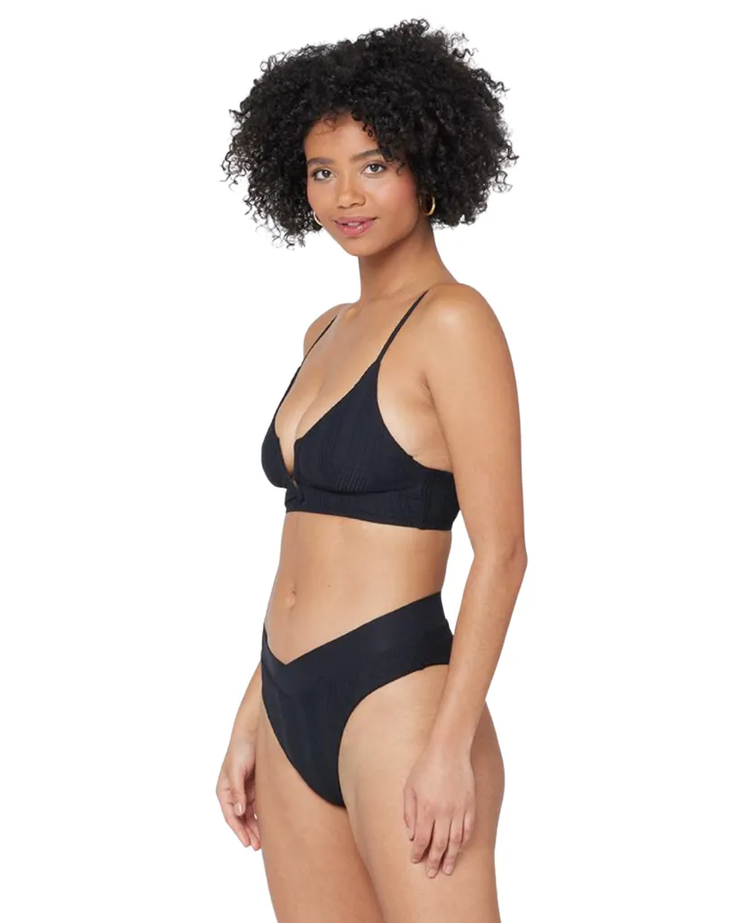 Pointelle Rib Court High Leg Bikini Bottom