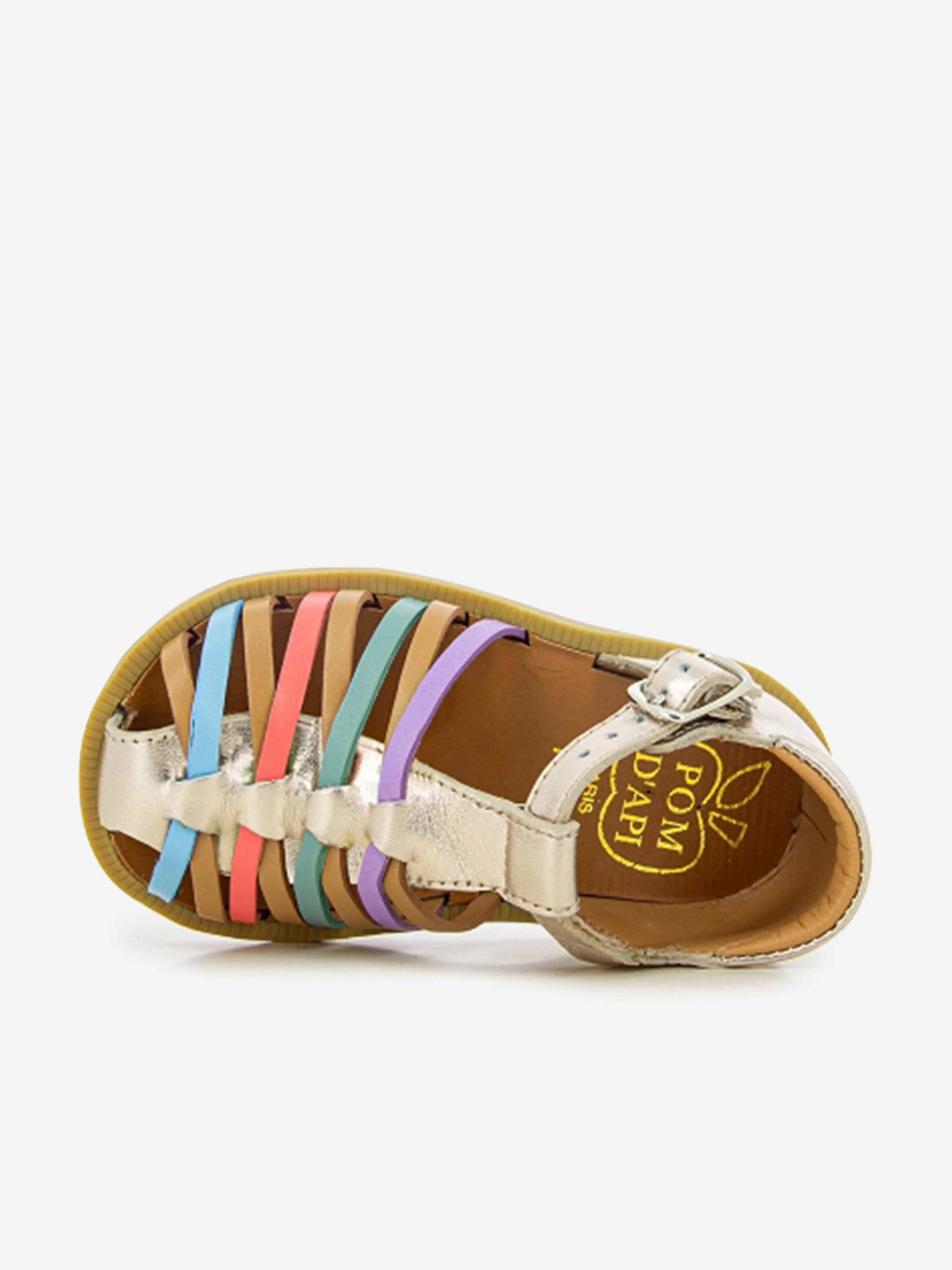 Pom D'Api Girls Leather Poppy Betty Sandals in Gold