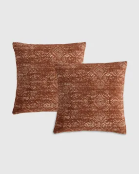 Printed Linen Geo Pillow Cover - Set of 2