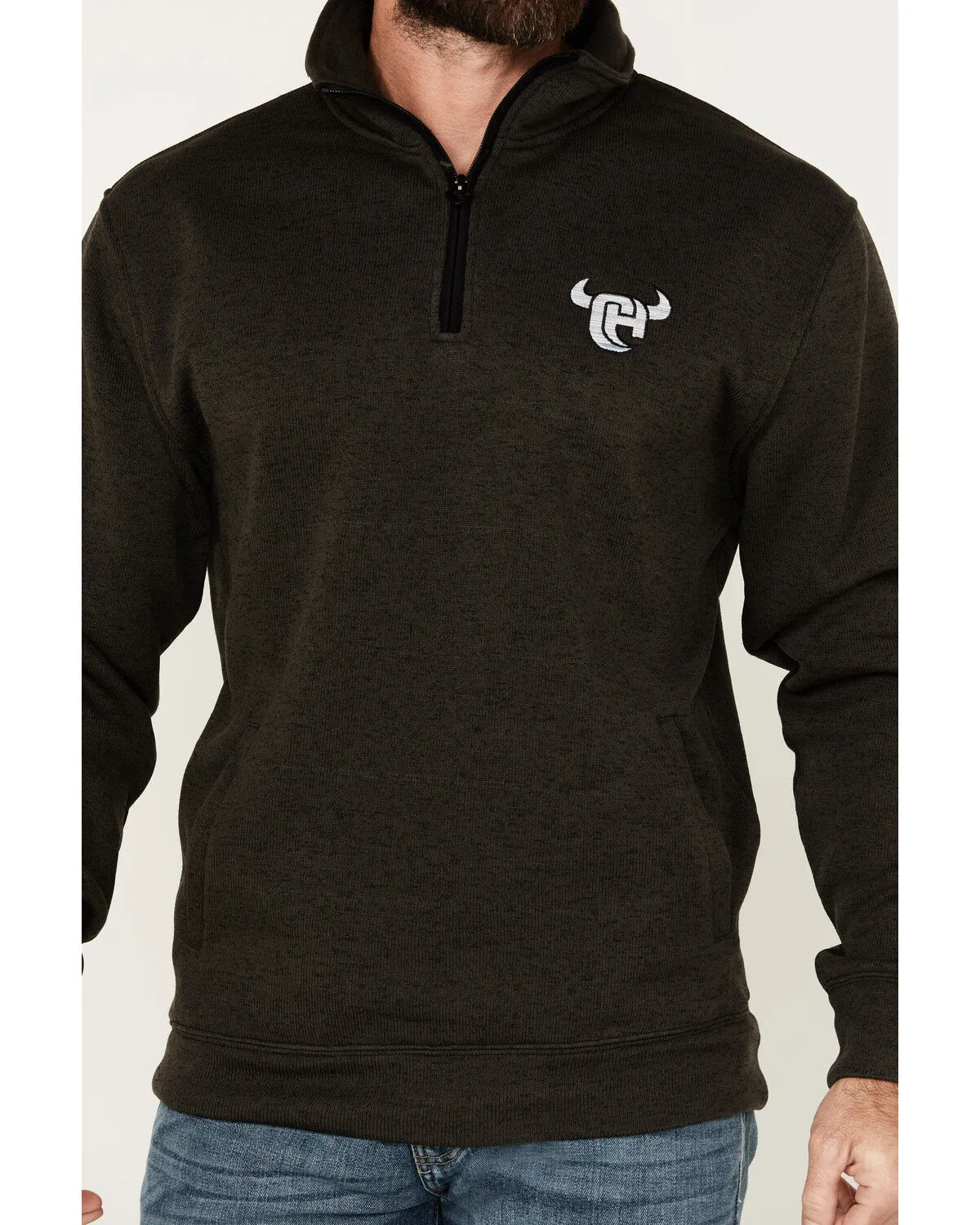 Product Name:  Cowboy Hardware Men's Speckle Logo 1/4 Zip Pullover