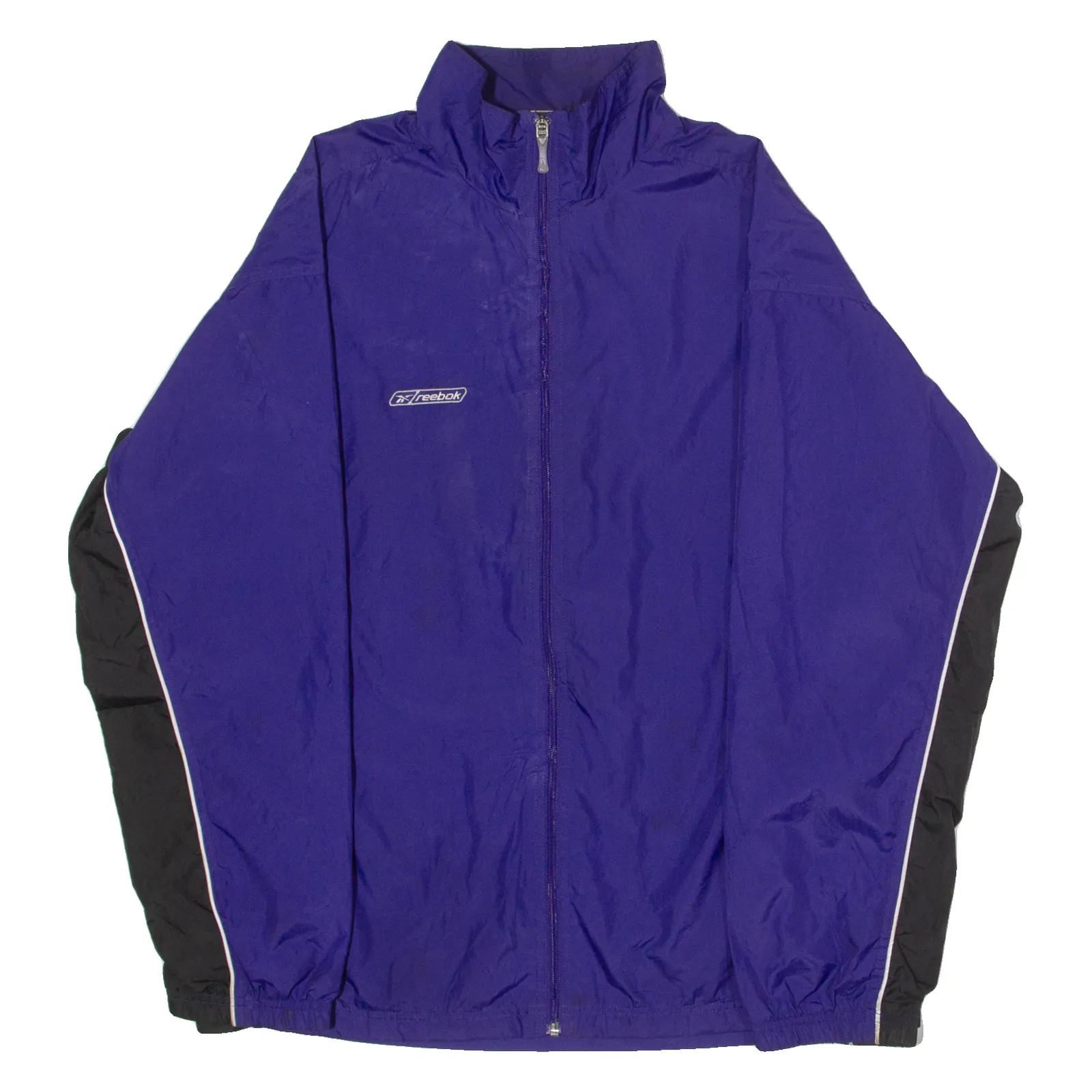 REEBOK Mens Windbreaker Jacket Purple 90s Colourblock L