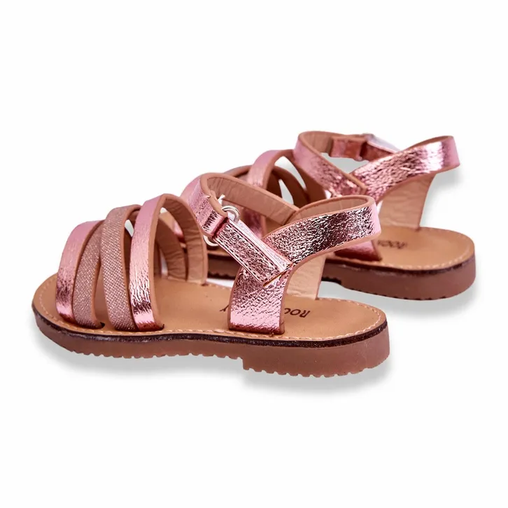 Rock And Joy Children's Sandals With Stripes Pink Isla