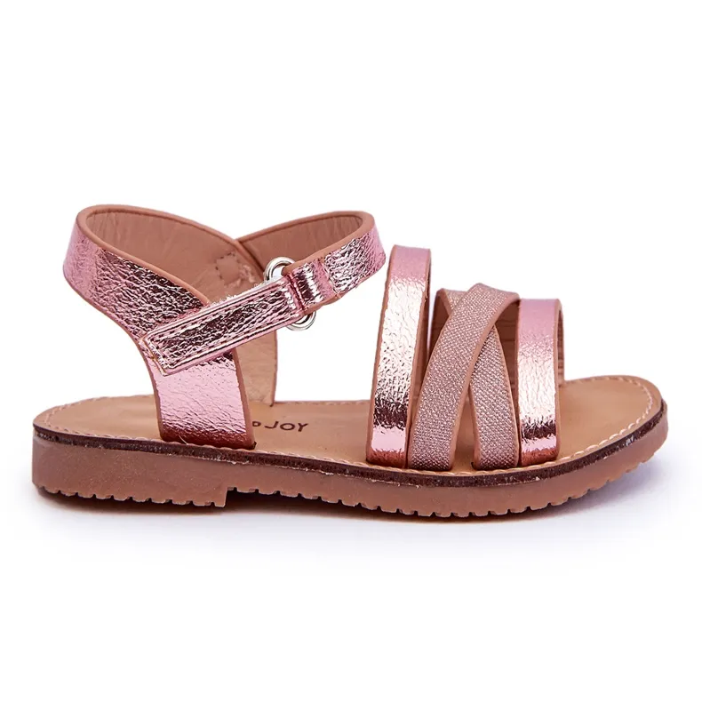 Rock And Joy Children's Sandals With Stripes Pink Isla