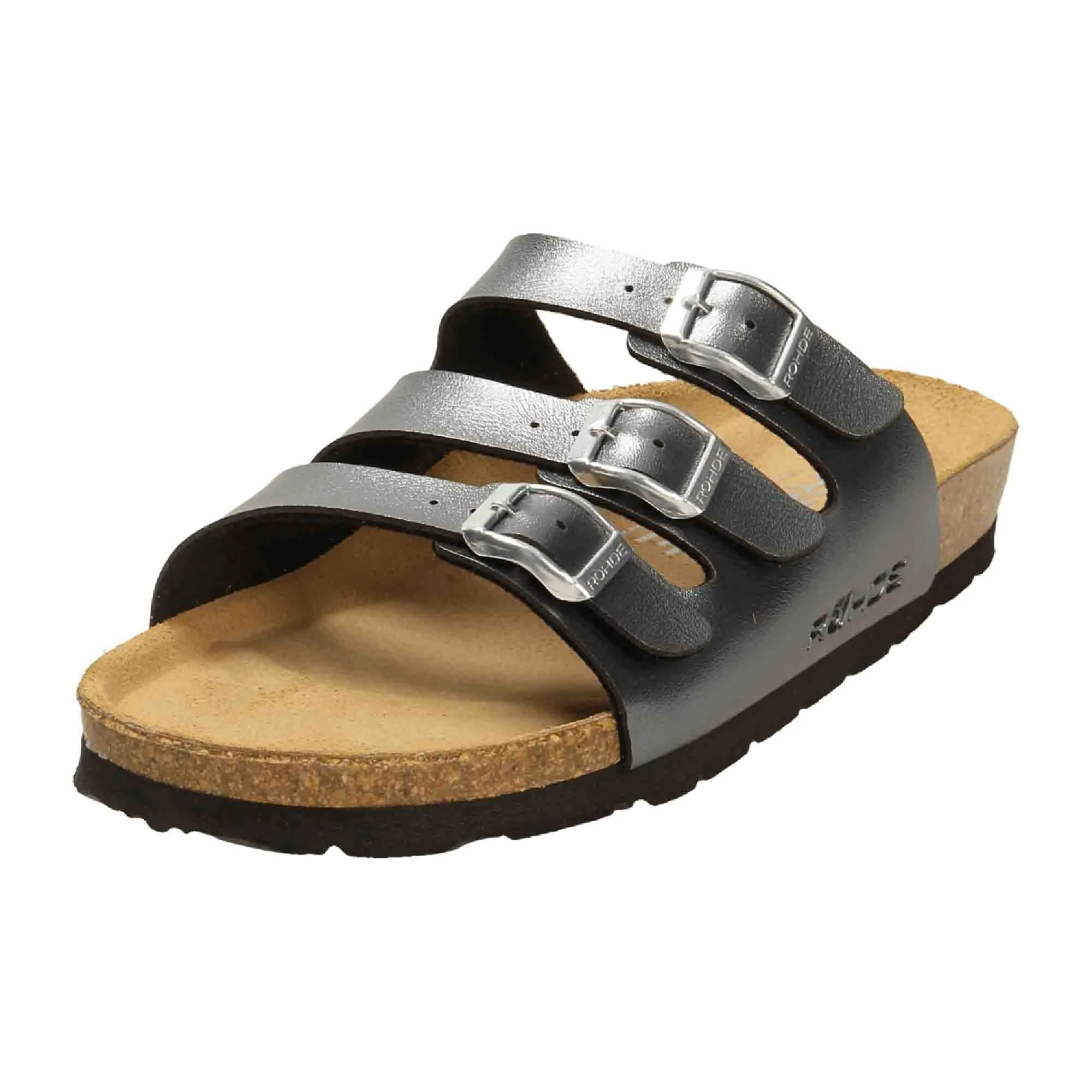 Rohde Alba Women's Grey Sandals with Adjustable Strap and Open Toe