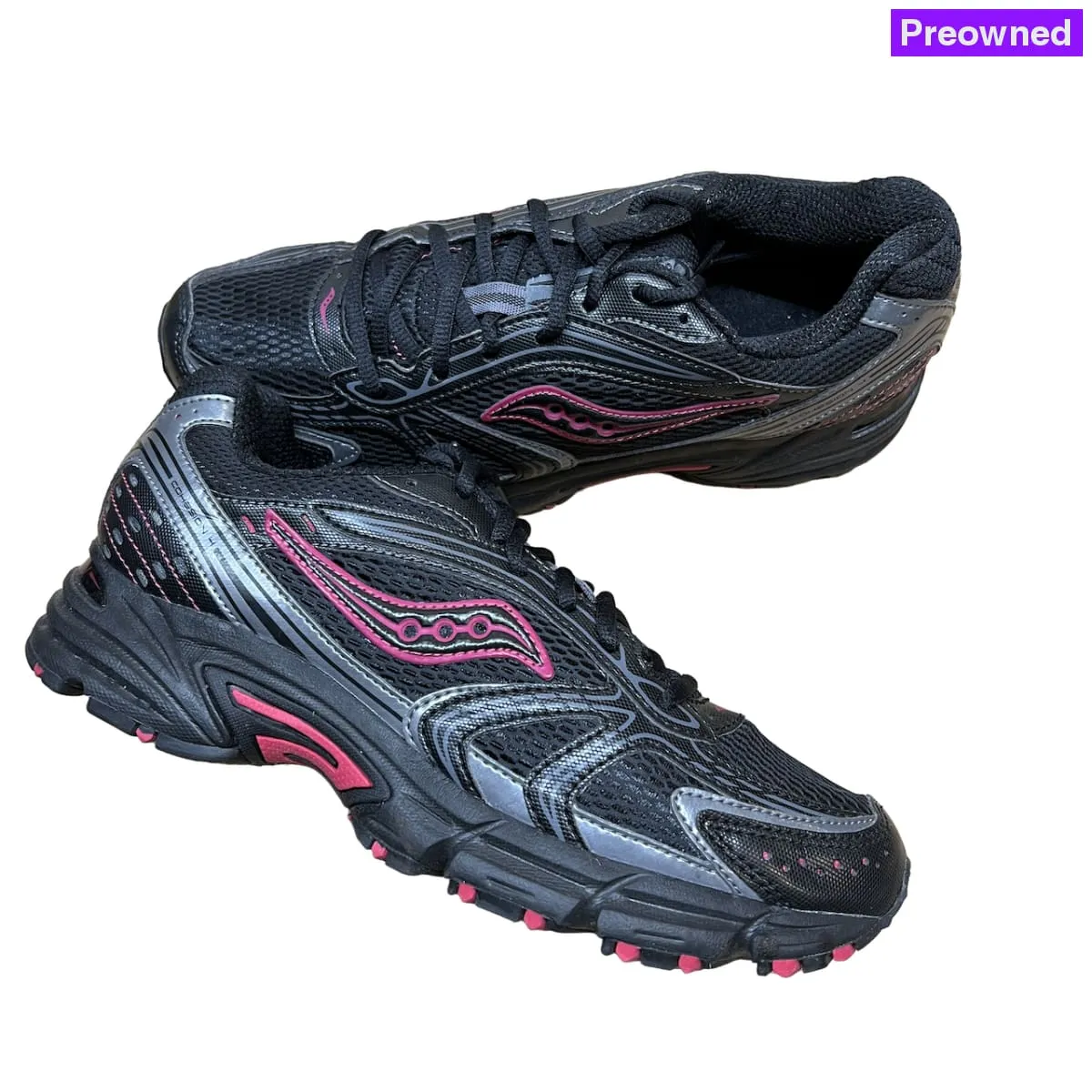 SAUCONY Women's Grid  Cohesion 4 Running Shoe  - Black/Pink