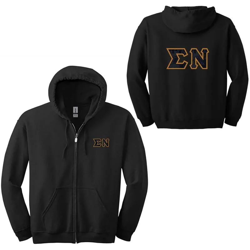 Sigma Nu Fraternity Full-Zip Hoodie - G186 - TWILL