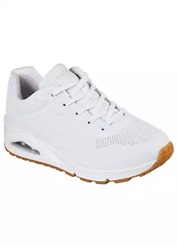 Skechers Wide Fit Uno Durabuck Lace Up Fashion Trainers | Grattan