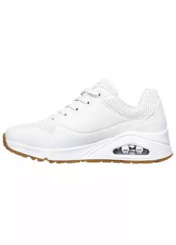 Skechers Wide Fit Uno Durabuck Lace Up Fashion Trainers | Grattan