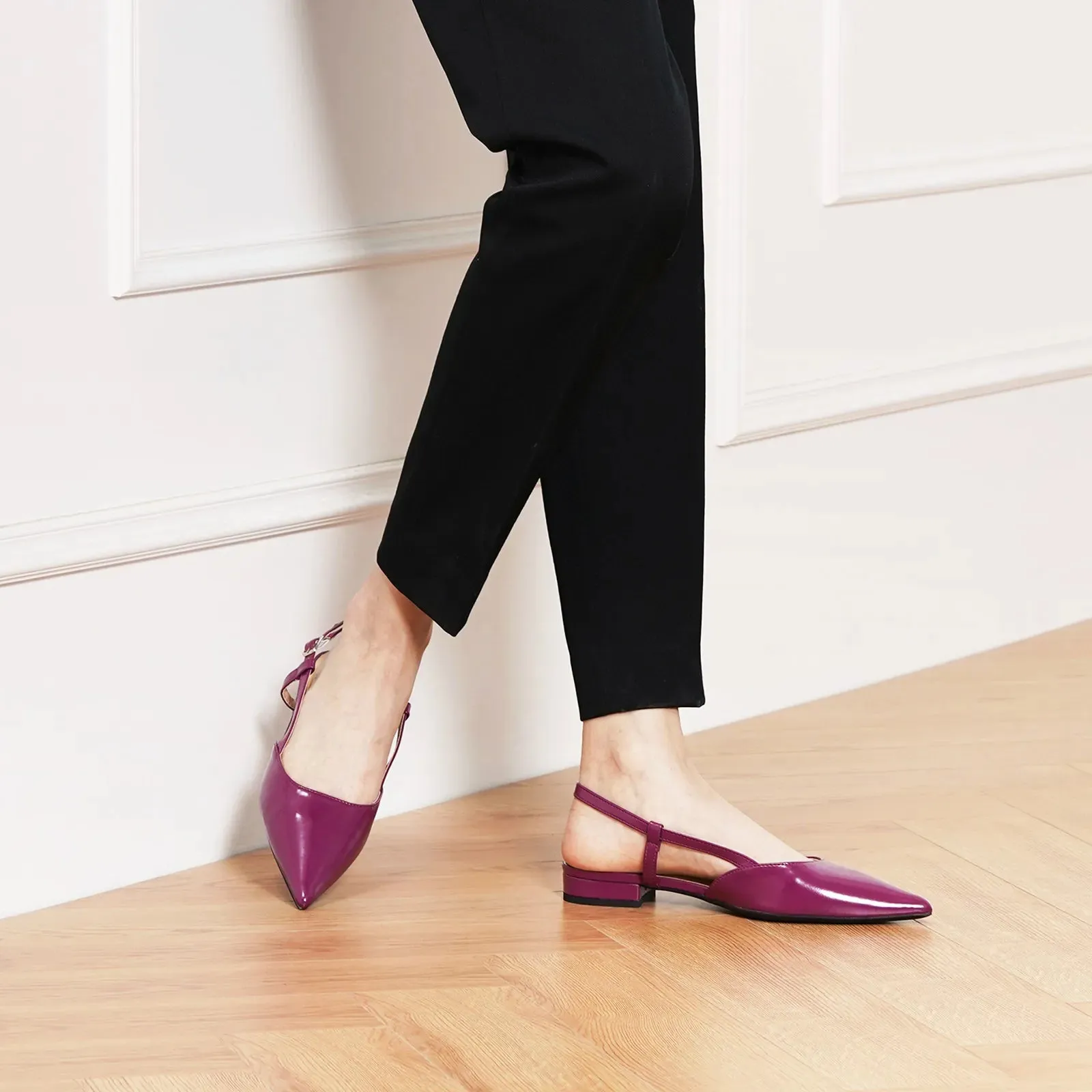 Sleek Slingback Flats (Freya) Purple