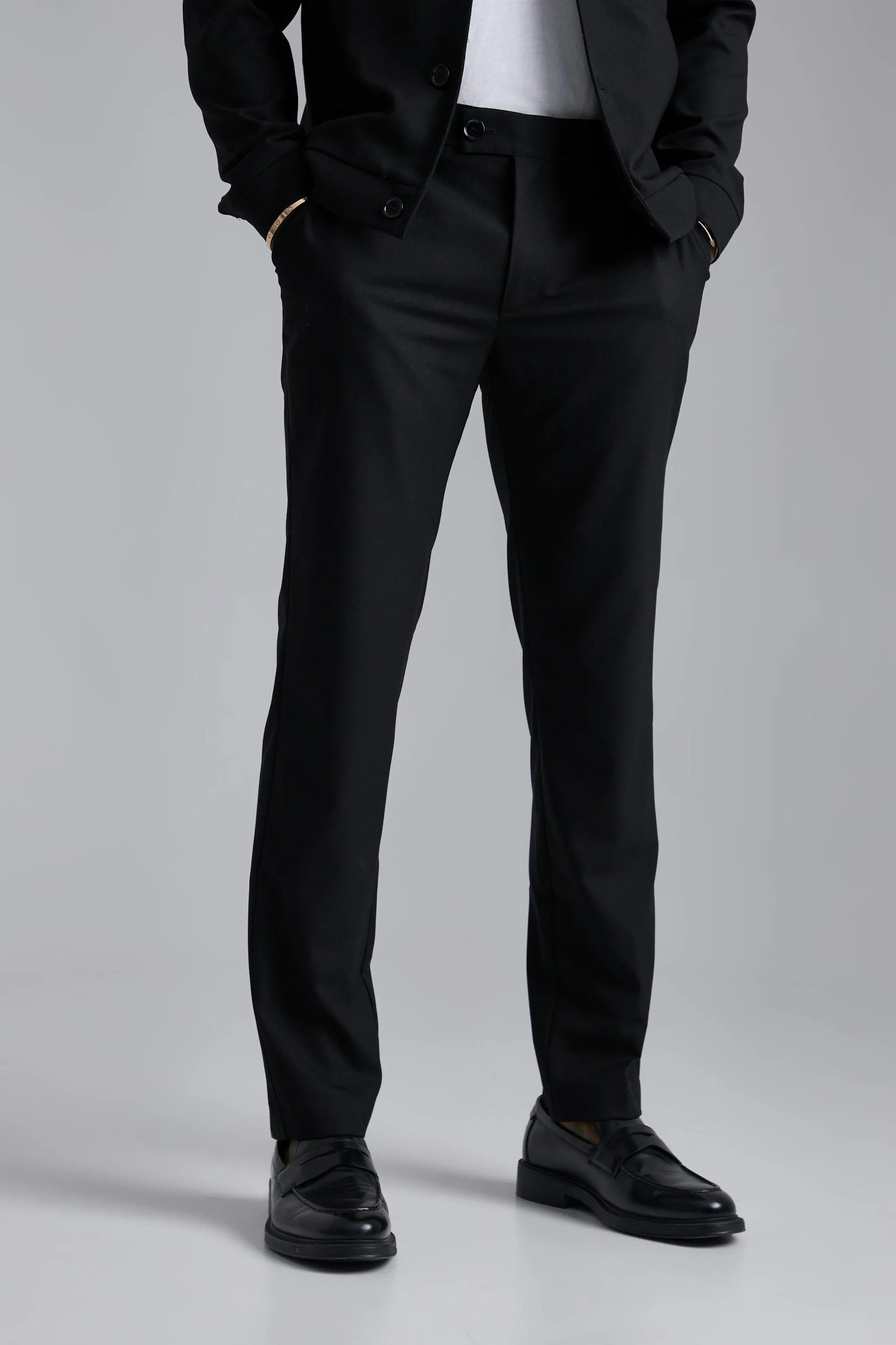 Slim Fit Plain Trousers