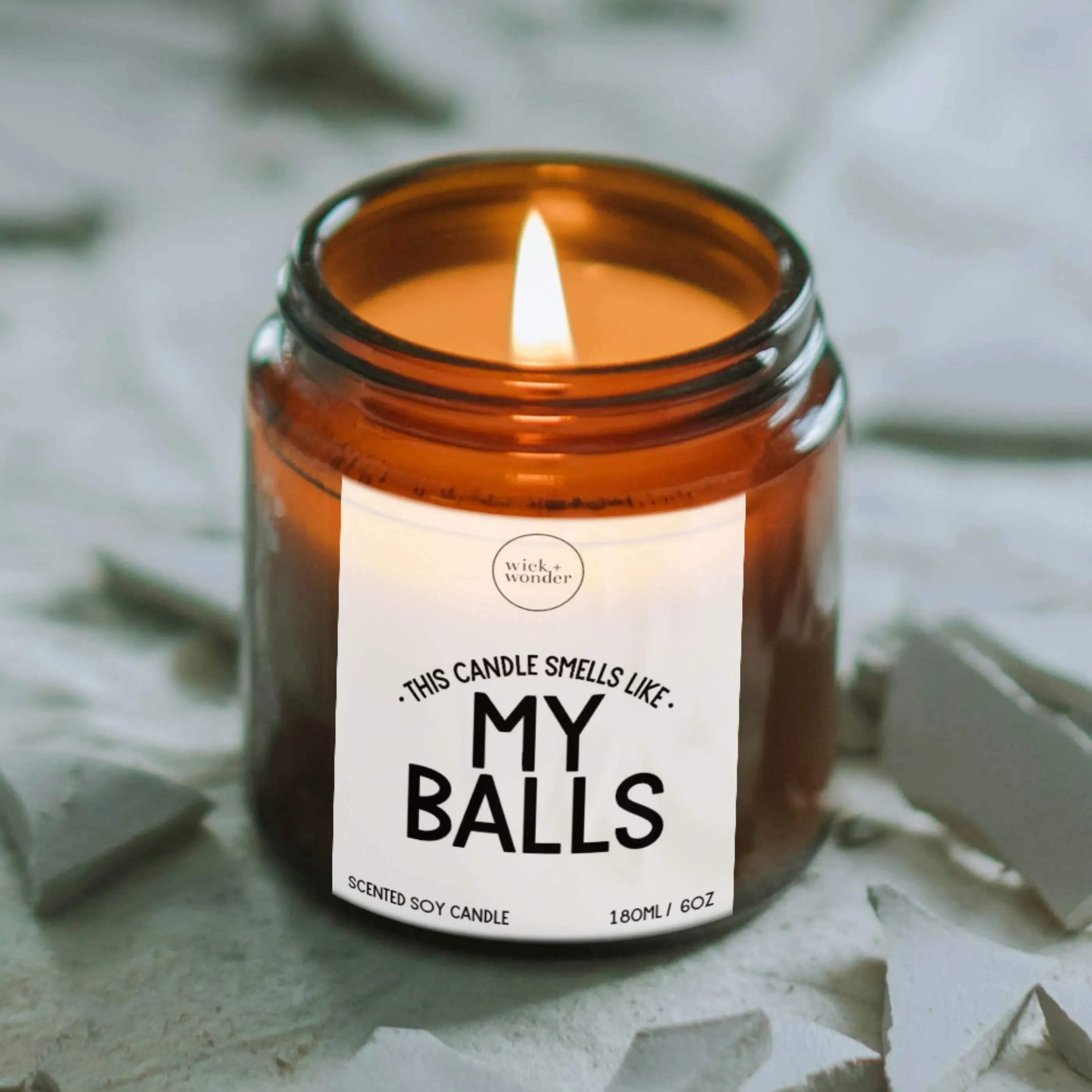 Smells Like My Balls Candle With Matches, Funny Candle Gift For Him, Novelty Candles, Brown