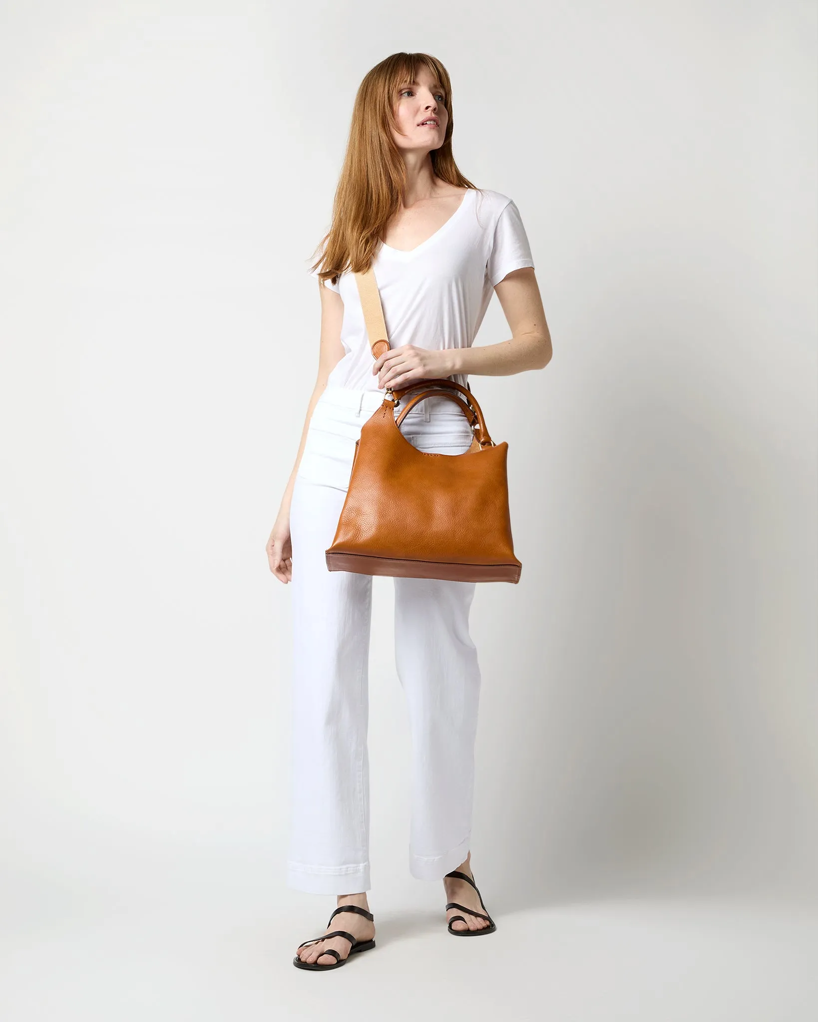 Sonia Shoulder Bag in Tan Leather