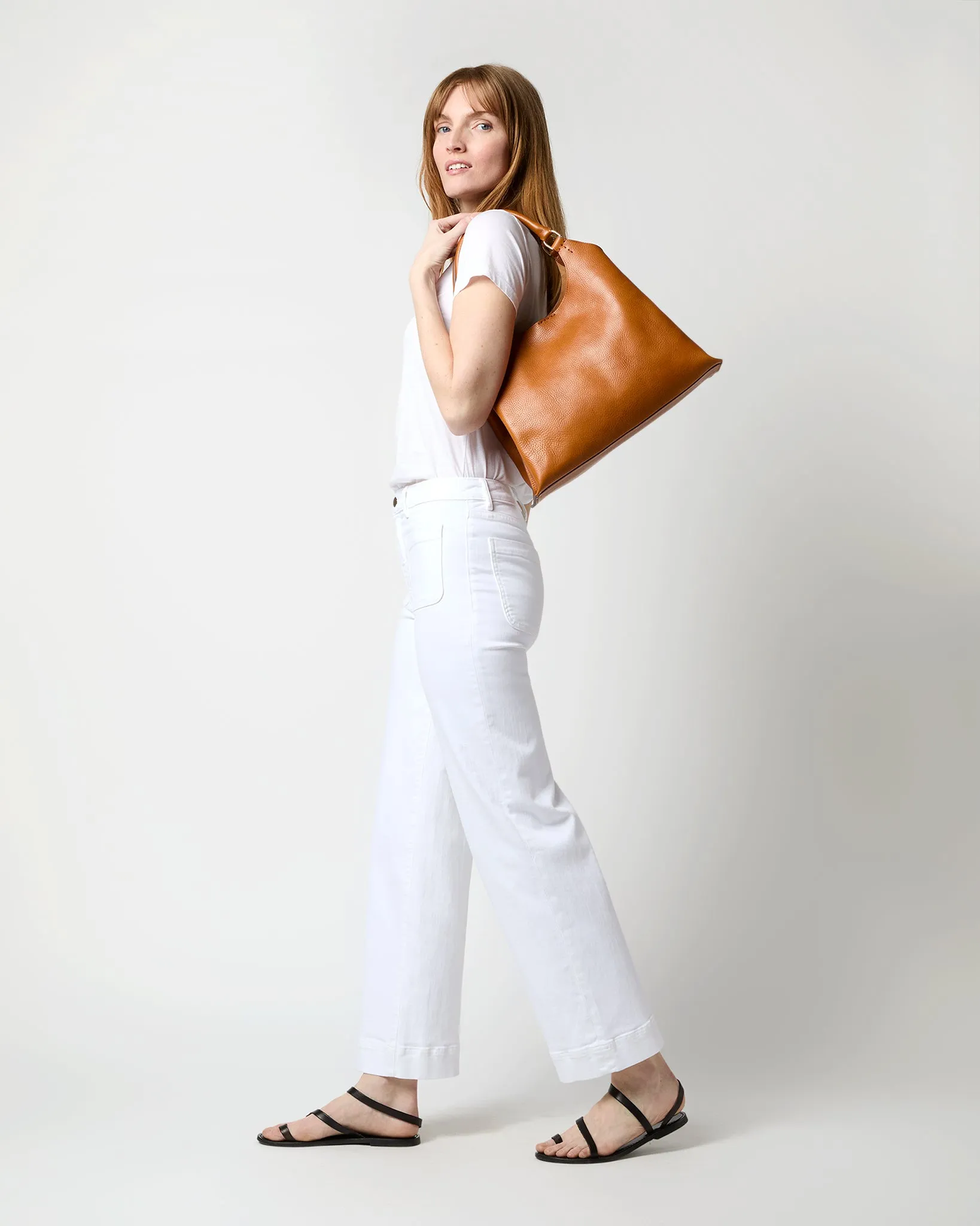 Sonia Shoulder Bag in Tan Leather