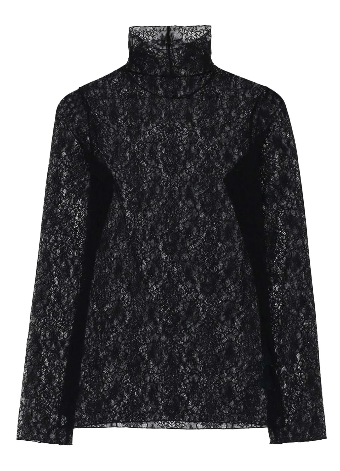 STRETCHED LACE R-TURTLENECK T