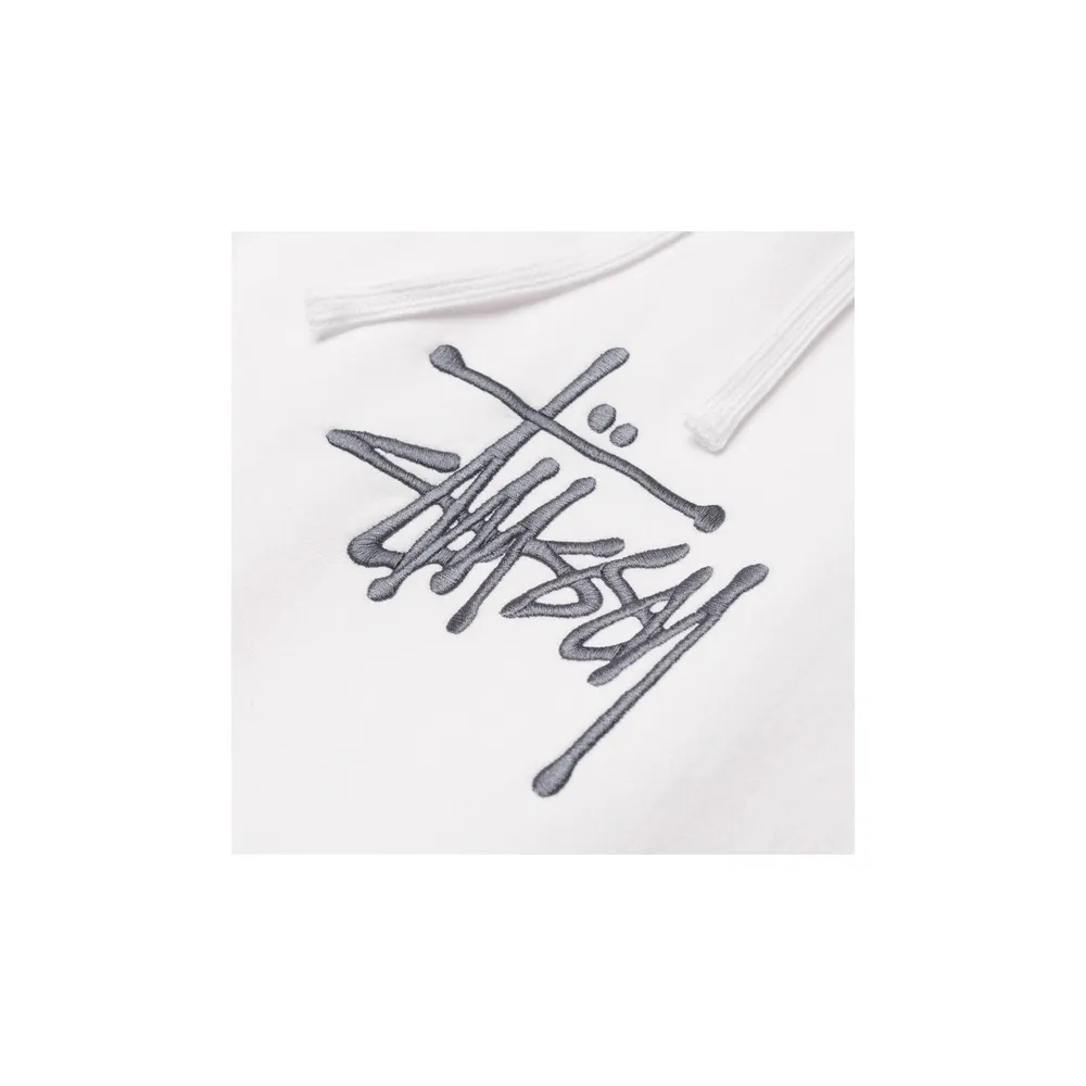 Stussy Basic Embroidered Hoodie White 118456