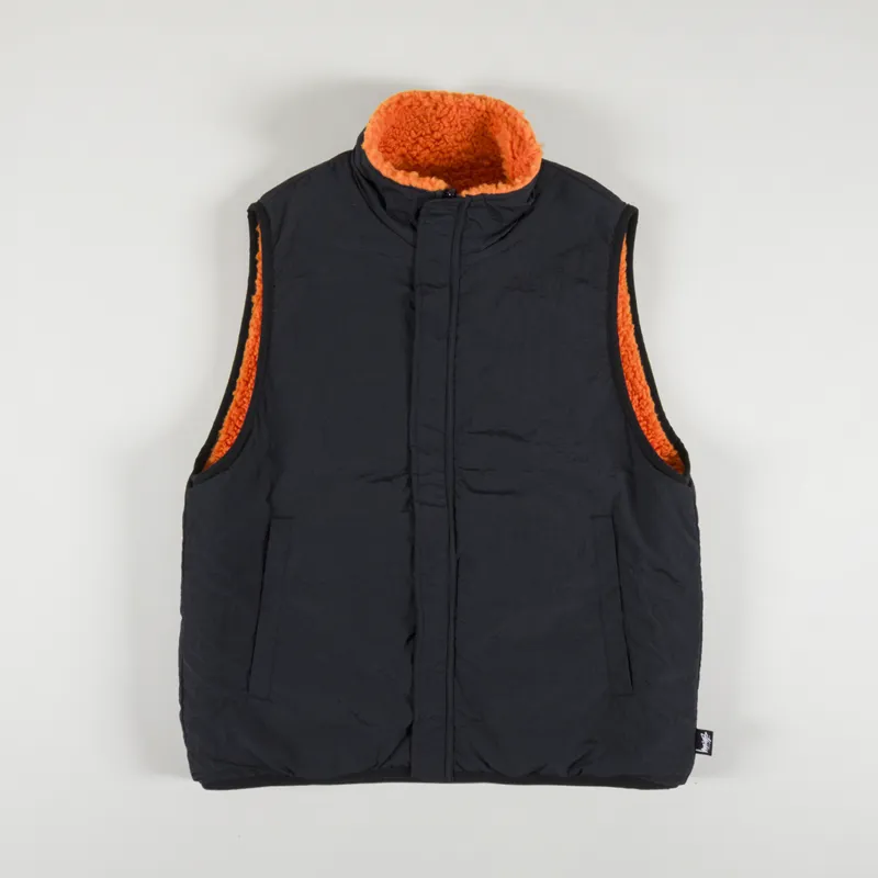 Stussy Sherpa Reversible Vest Tangerine