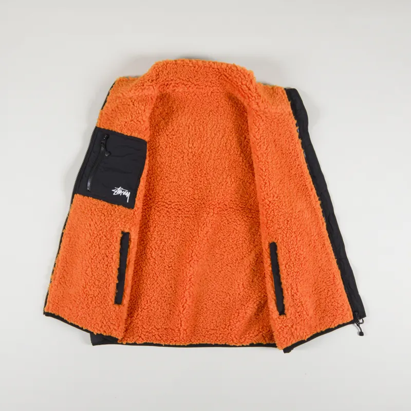 Stussy Sherpa Reversible Vest Tangerine