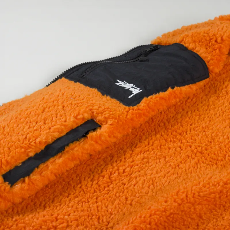 Stussy Sherpa Reversible Vest Tangerine