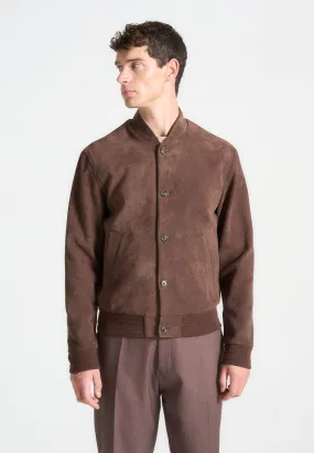 Suede Bomber Jacket - Brown