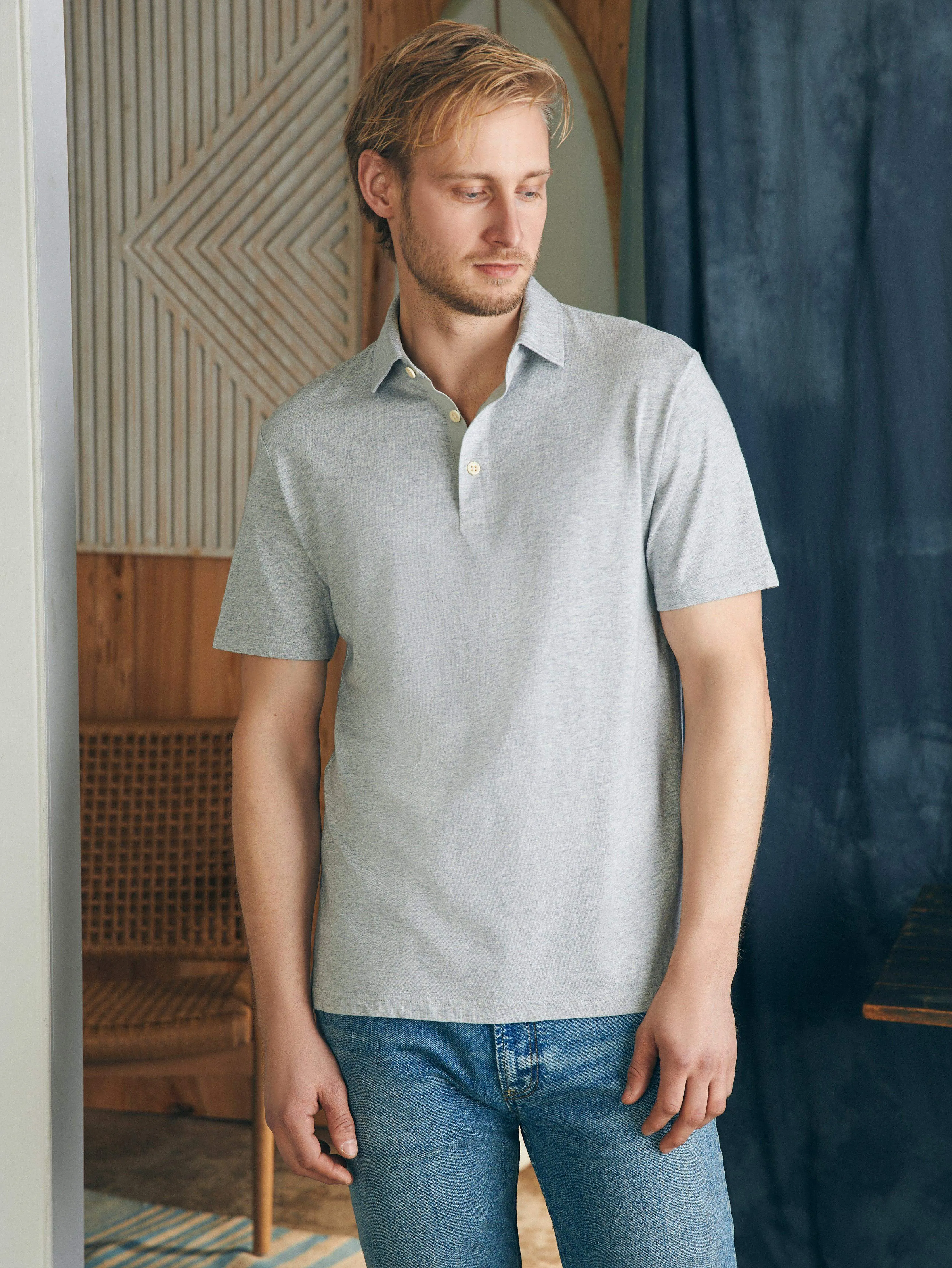 Sunwashed T-Shirt Polo - Heather Grey