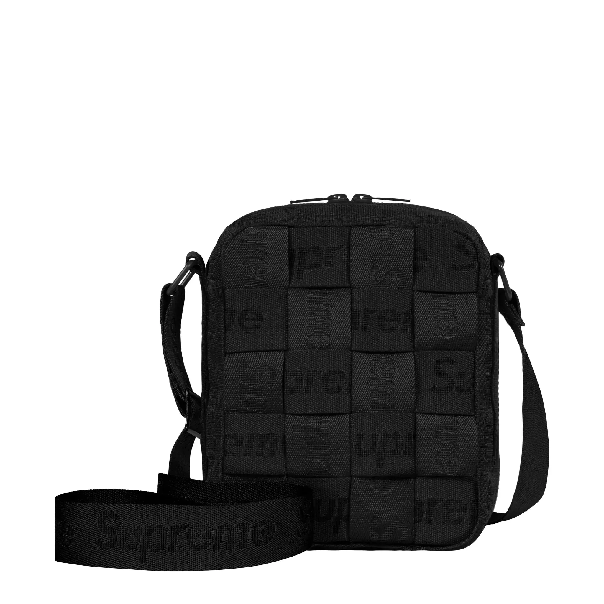 Supreme Woven Black Shoulder Bag