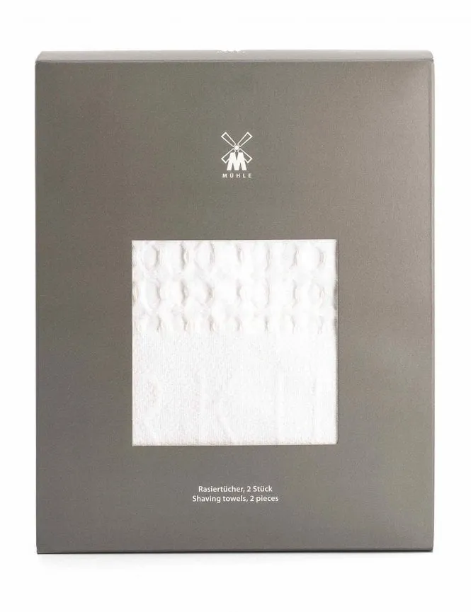 T1 Waffle Pique Shaving Towels (2 pk) - White