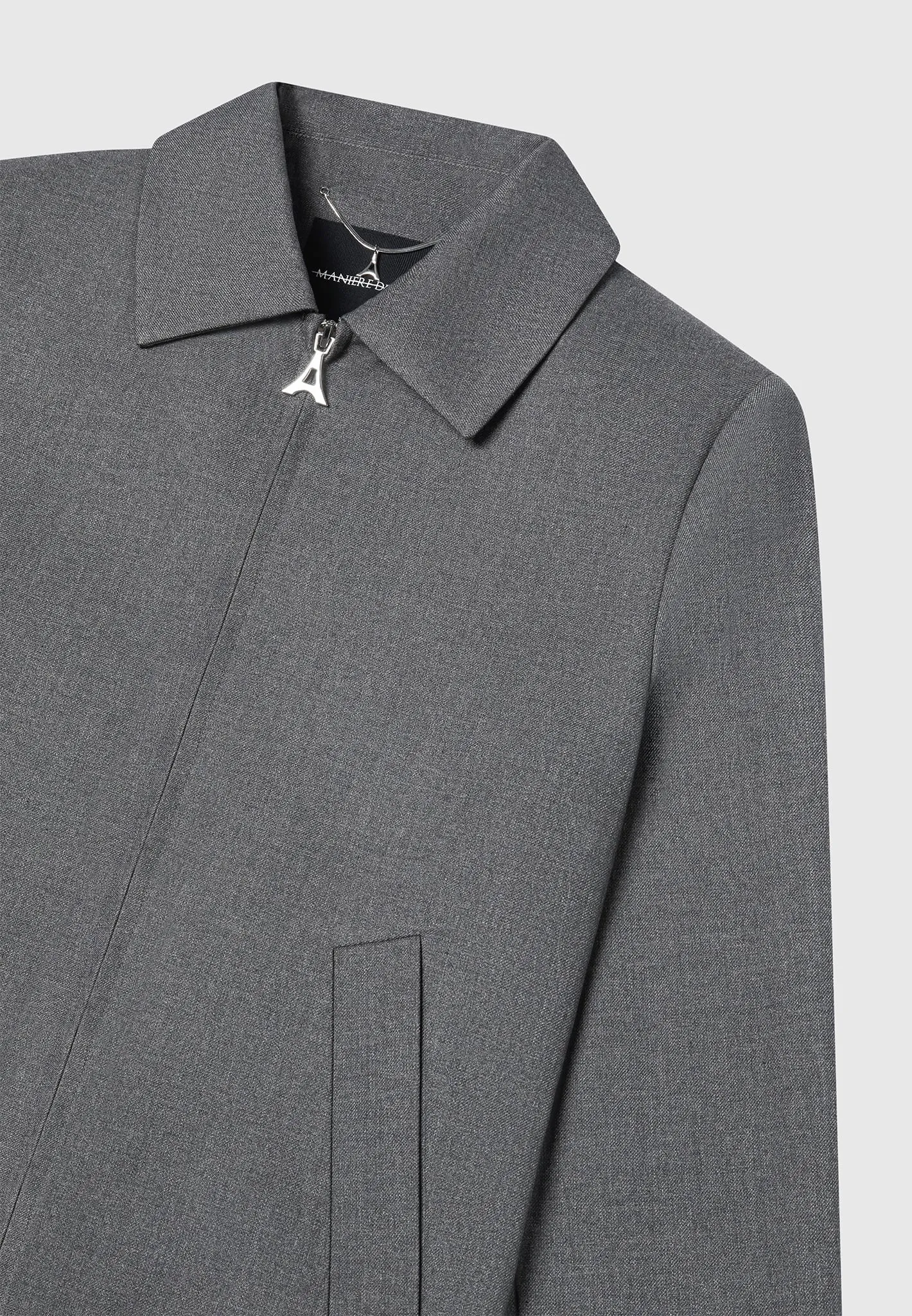 Tailored Harrington Jacket - Grey