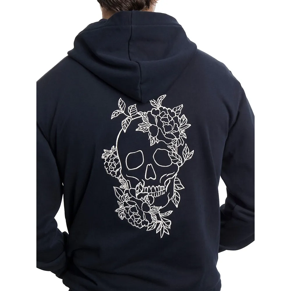 The Kooples Flower Skull Serigraphy Hoodie