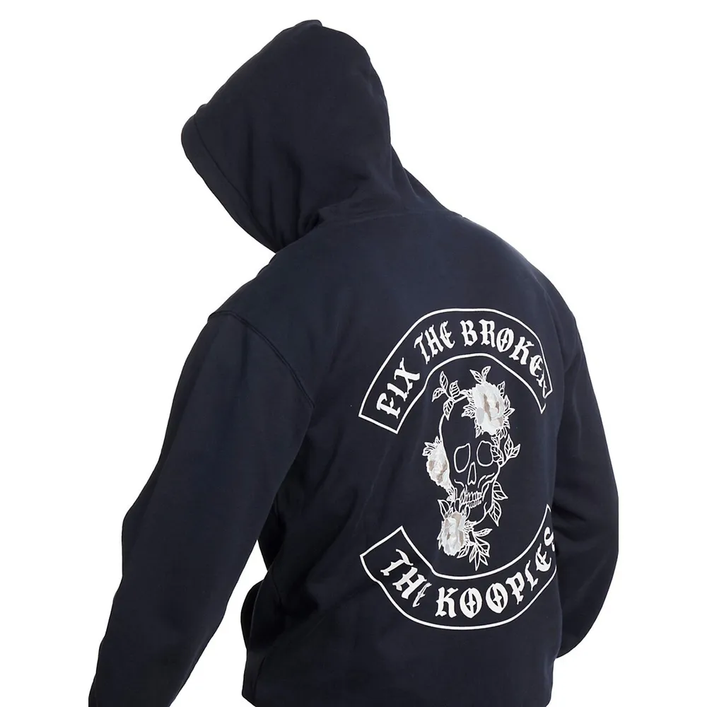 The Kooples Flower Skull Serigraphy Hoodie