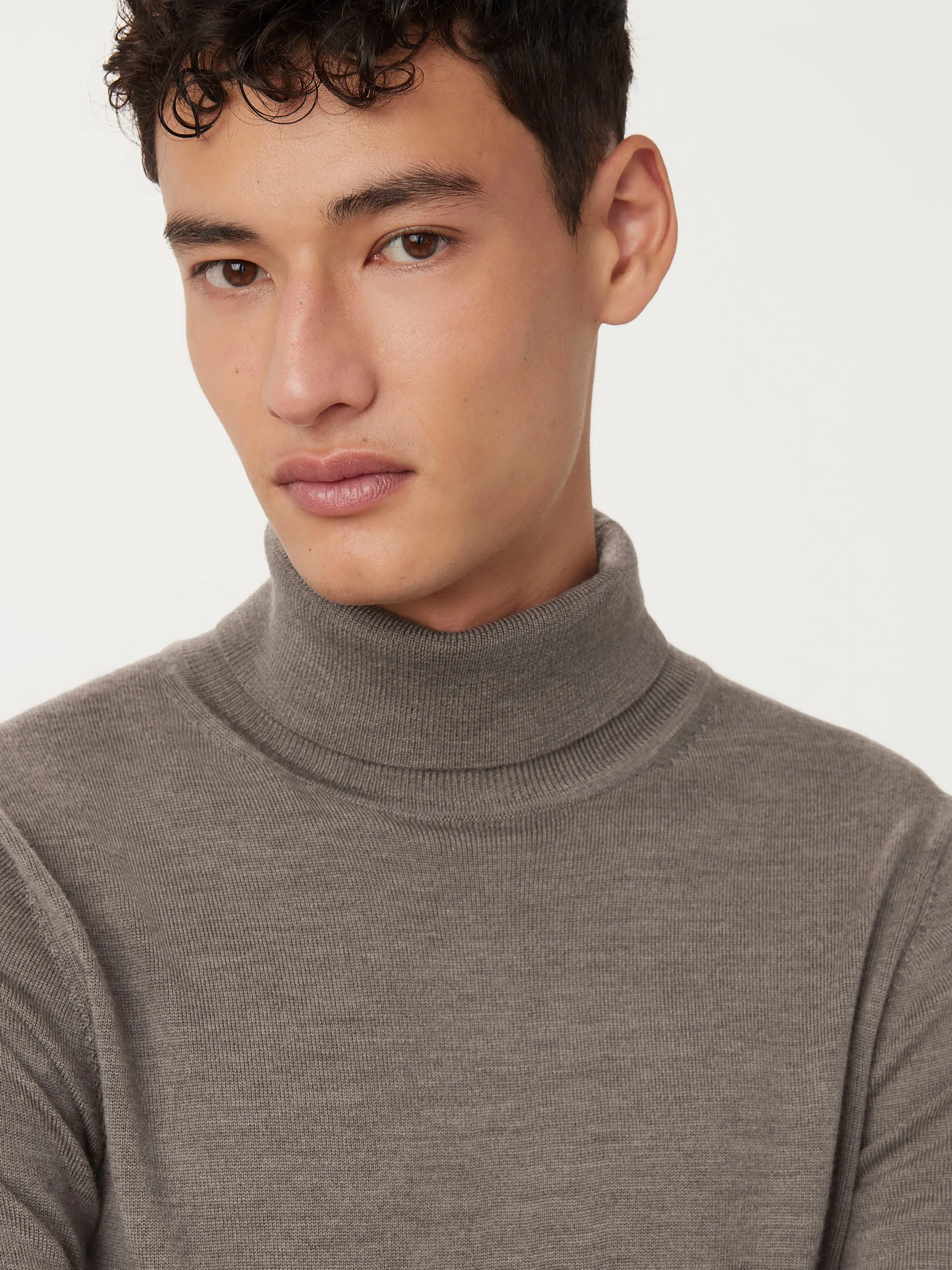 The Merino Wool Turtleneck in Dark Taupe