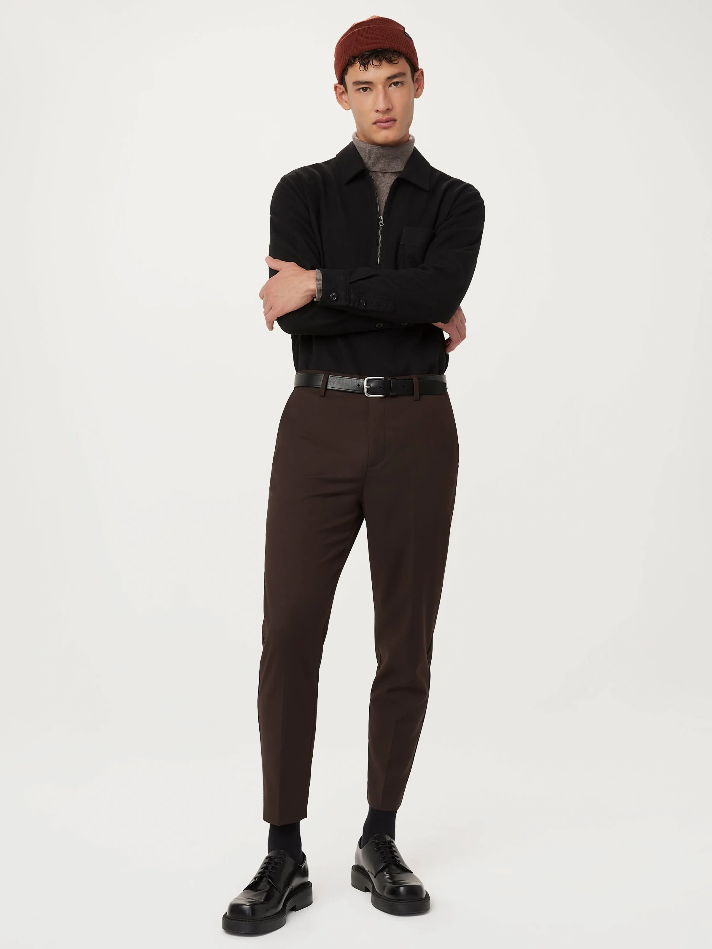 The Merino Wool Turtleneck in Dark Taupe