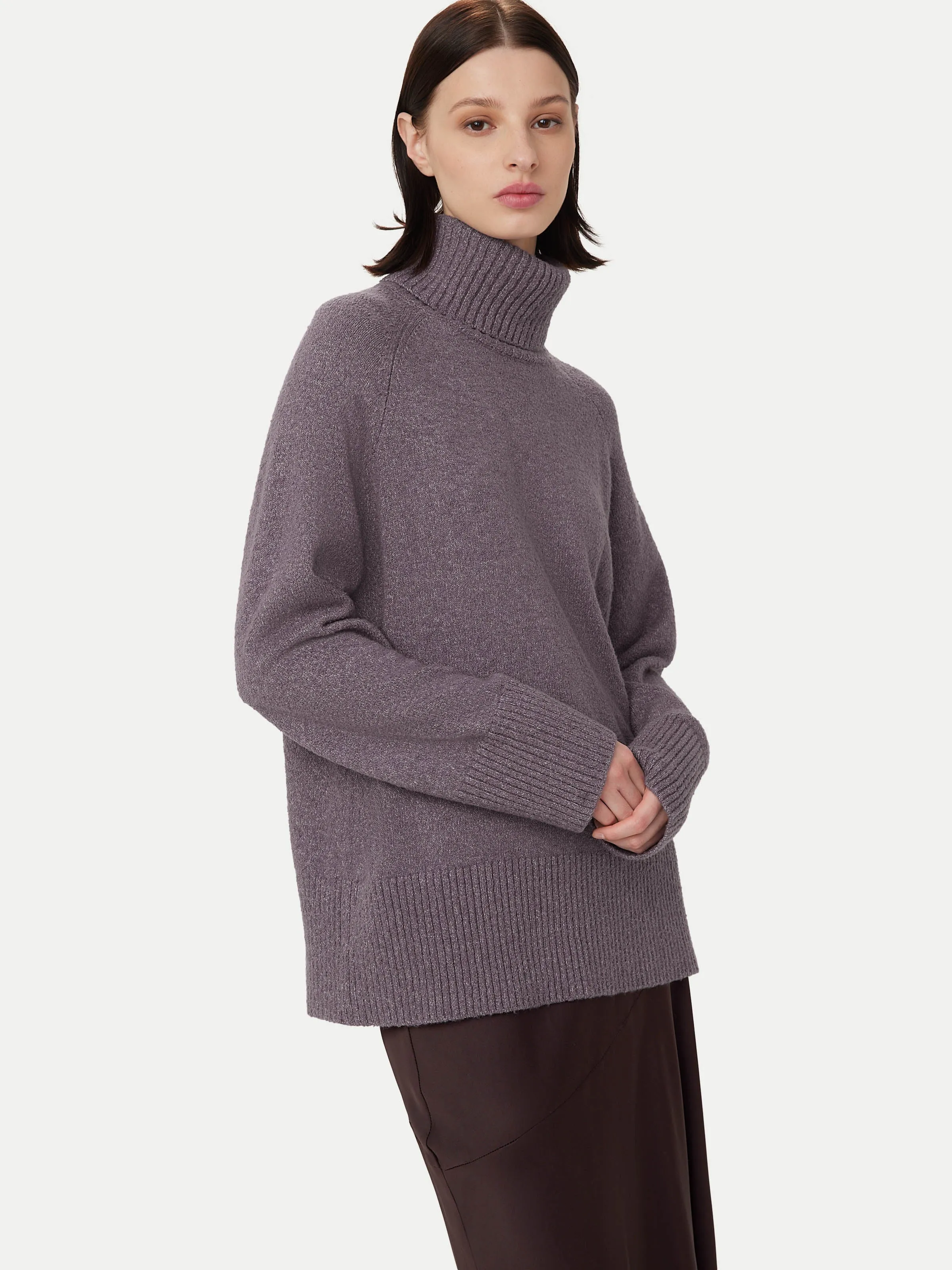 The Seawool Turtleneck in Purple