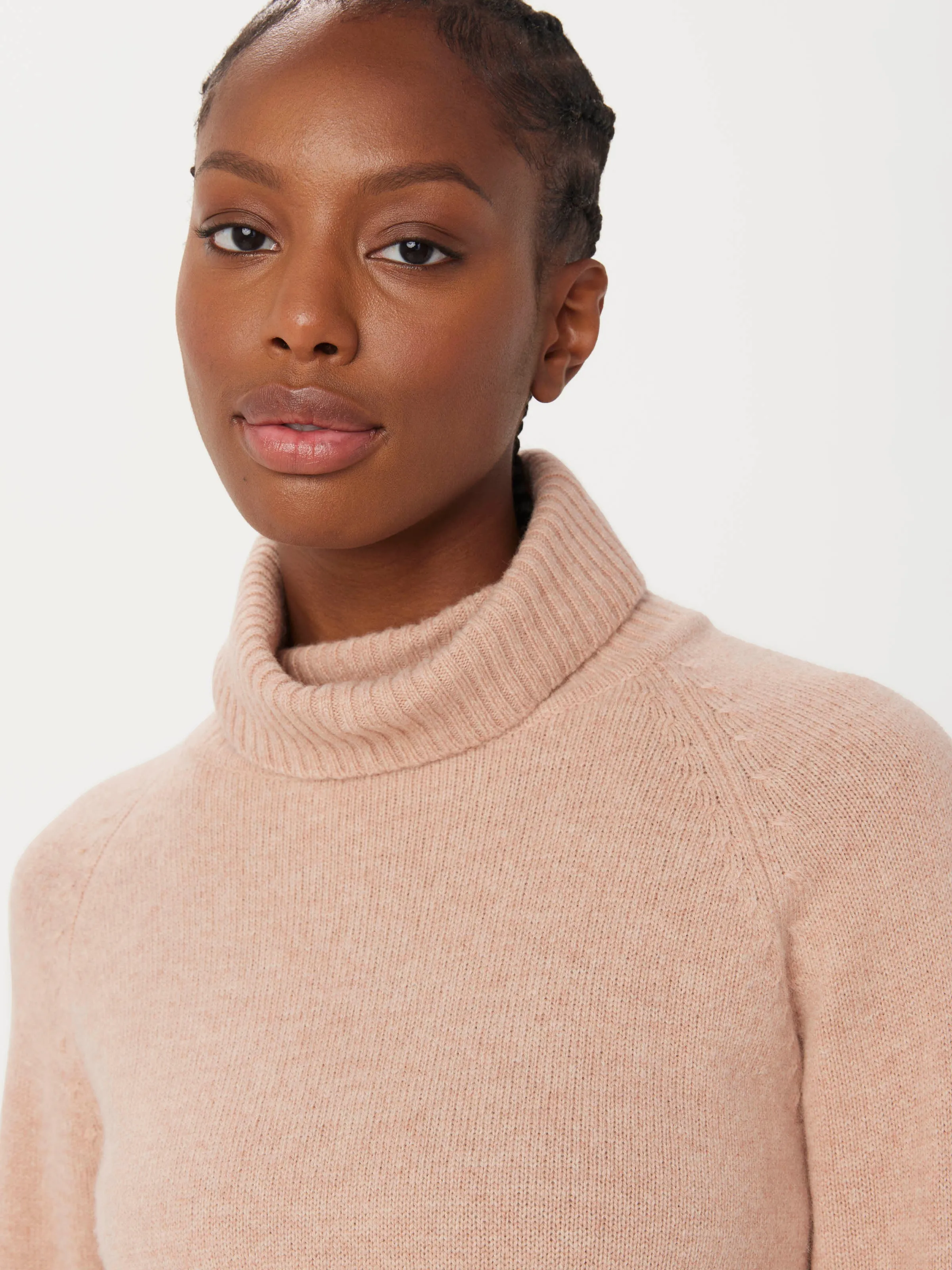 The Yak Wool Turtleneck in Blush Pink