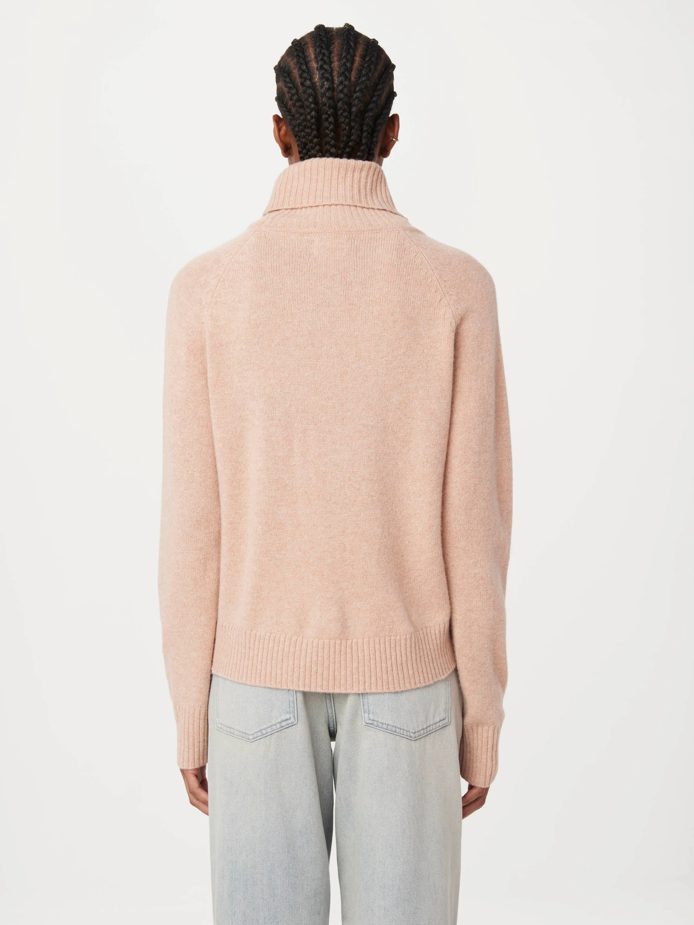 The Yak Wool Turtleneck in Blush Pink