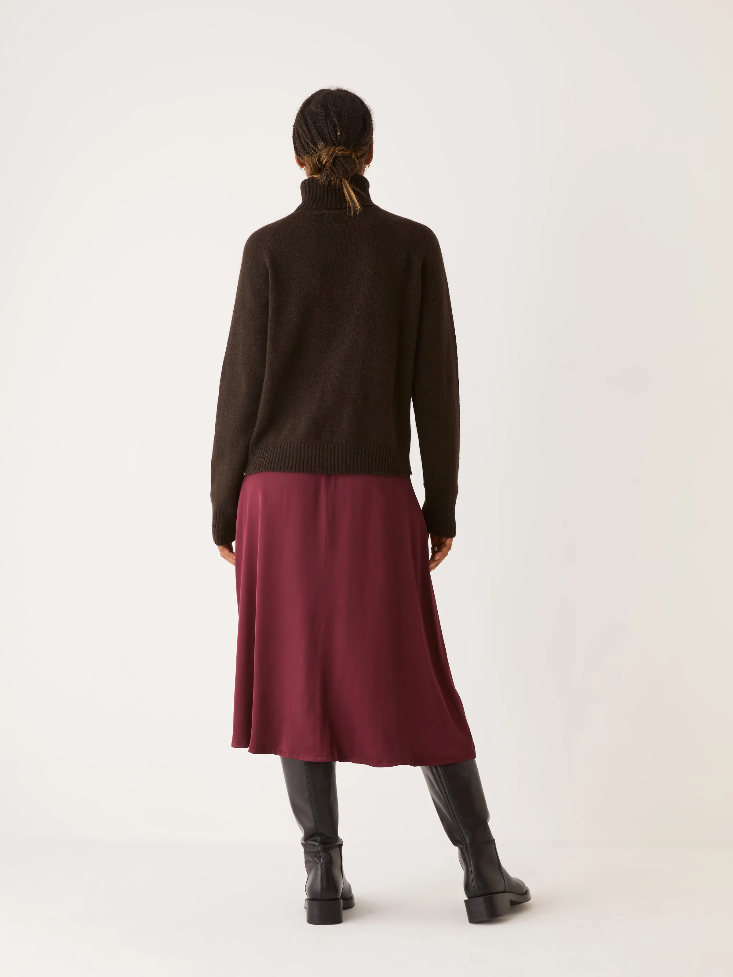 The Yak Wool Turtleneck in Dark Brown