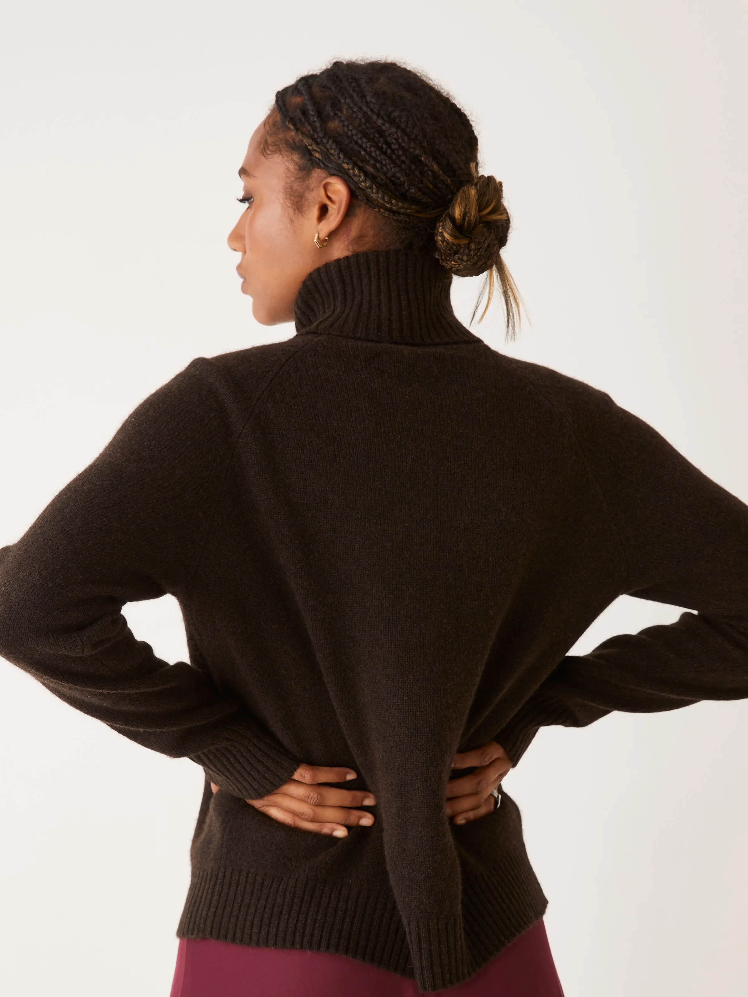 The Yak Wool Turtleneck in Dark Brown