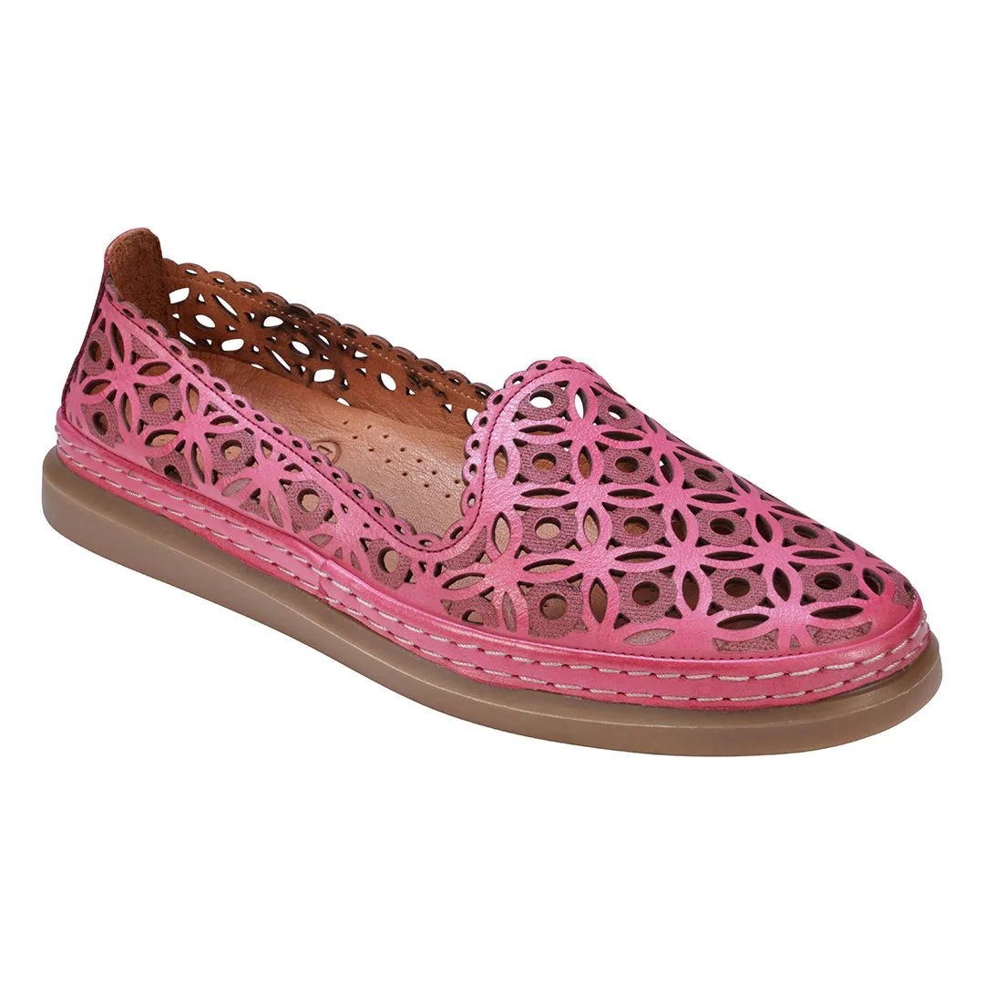 Tumi Pink Perforated Leather Flats