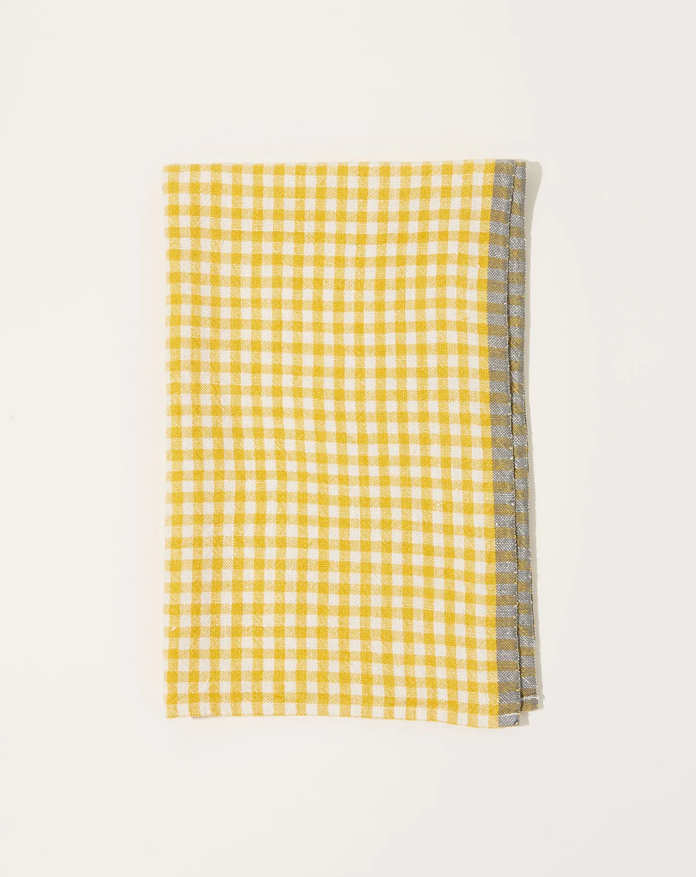 Two-Tone Gingham Towels in Dijon & Grey, Set of 2