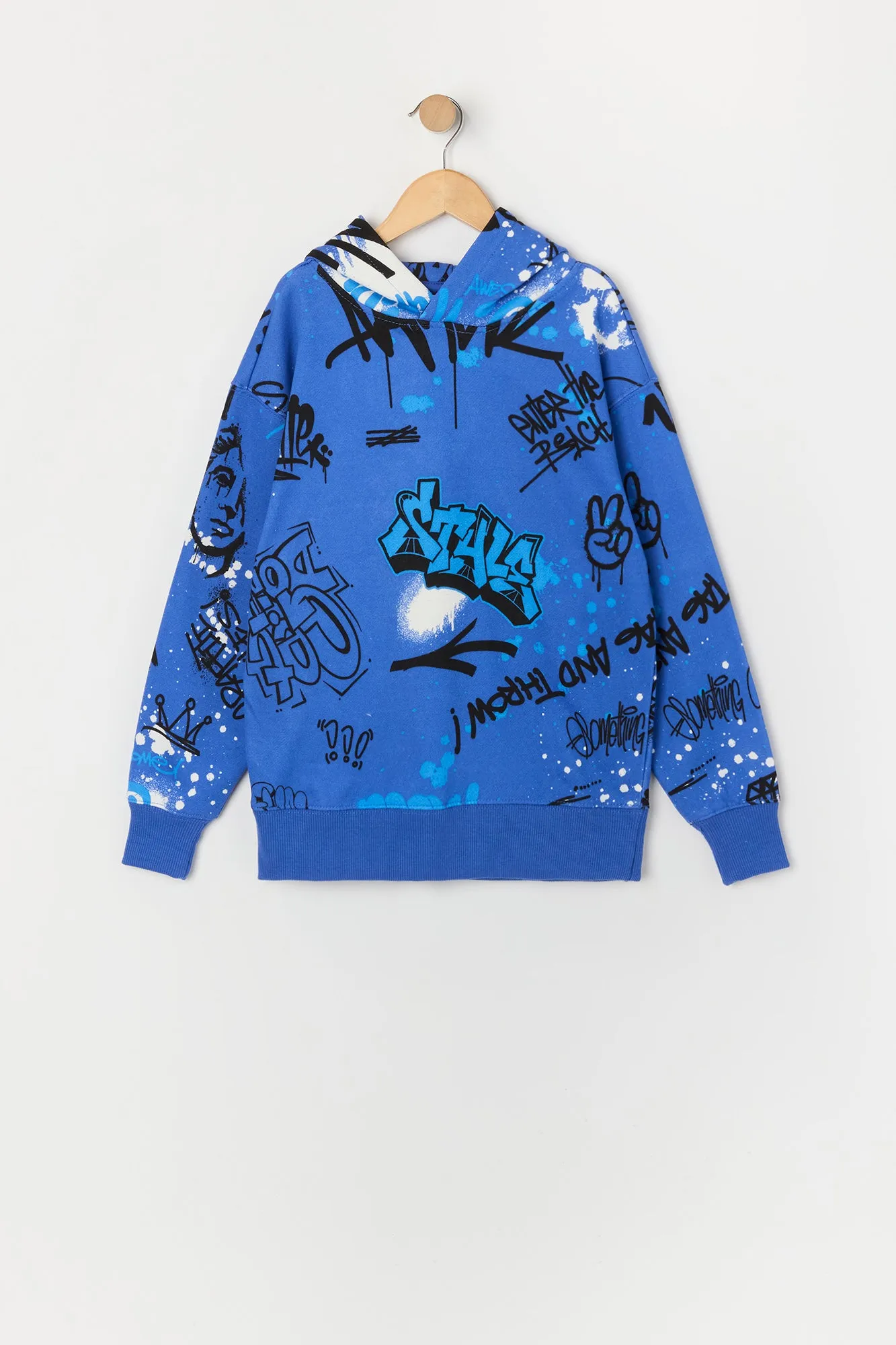 Urban Kids Boys Graffiti Print Fleece Hoodie