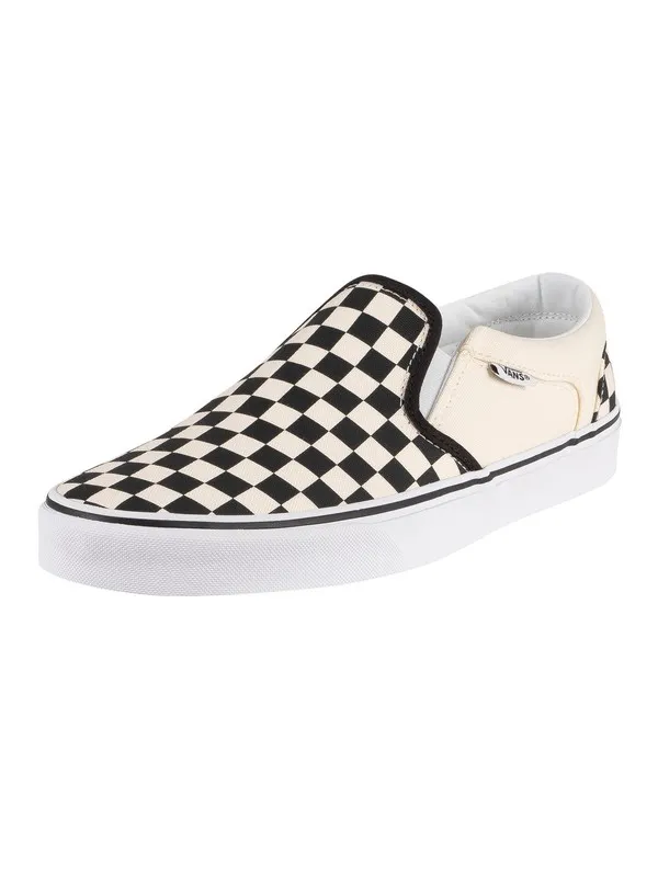 Vans Asher Checkerboard Trainers - Black/Natural