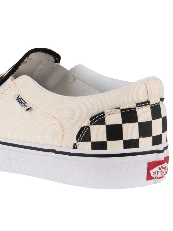 Vans Asher Checkerboard Trainers - Black/Natural