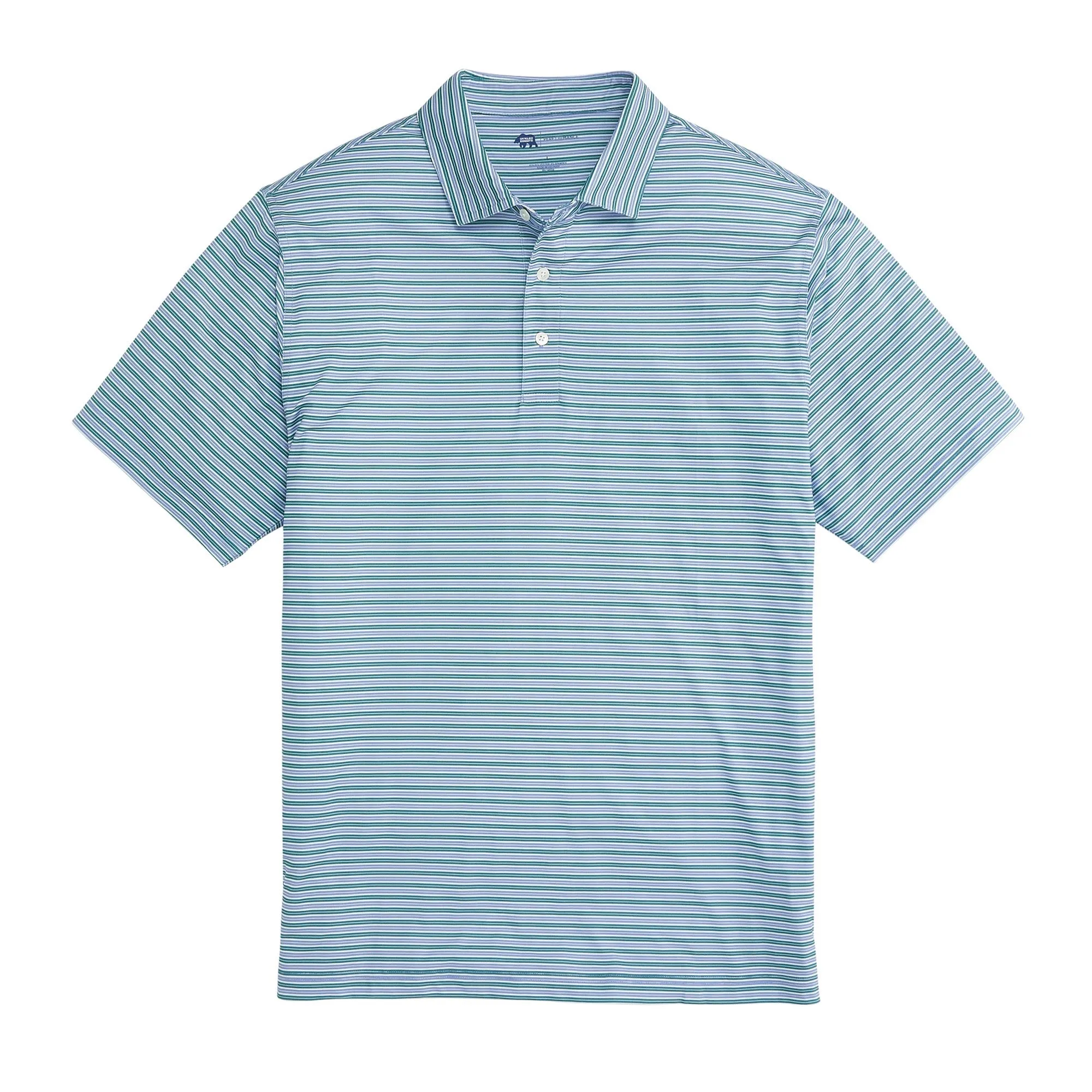 Wedge Stripe Performance Polo - Posy Green