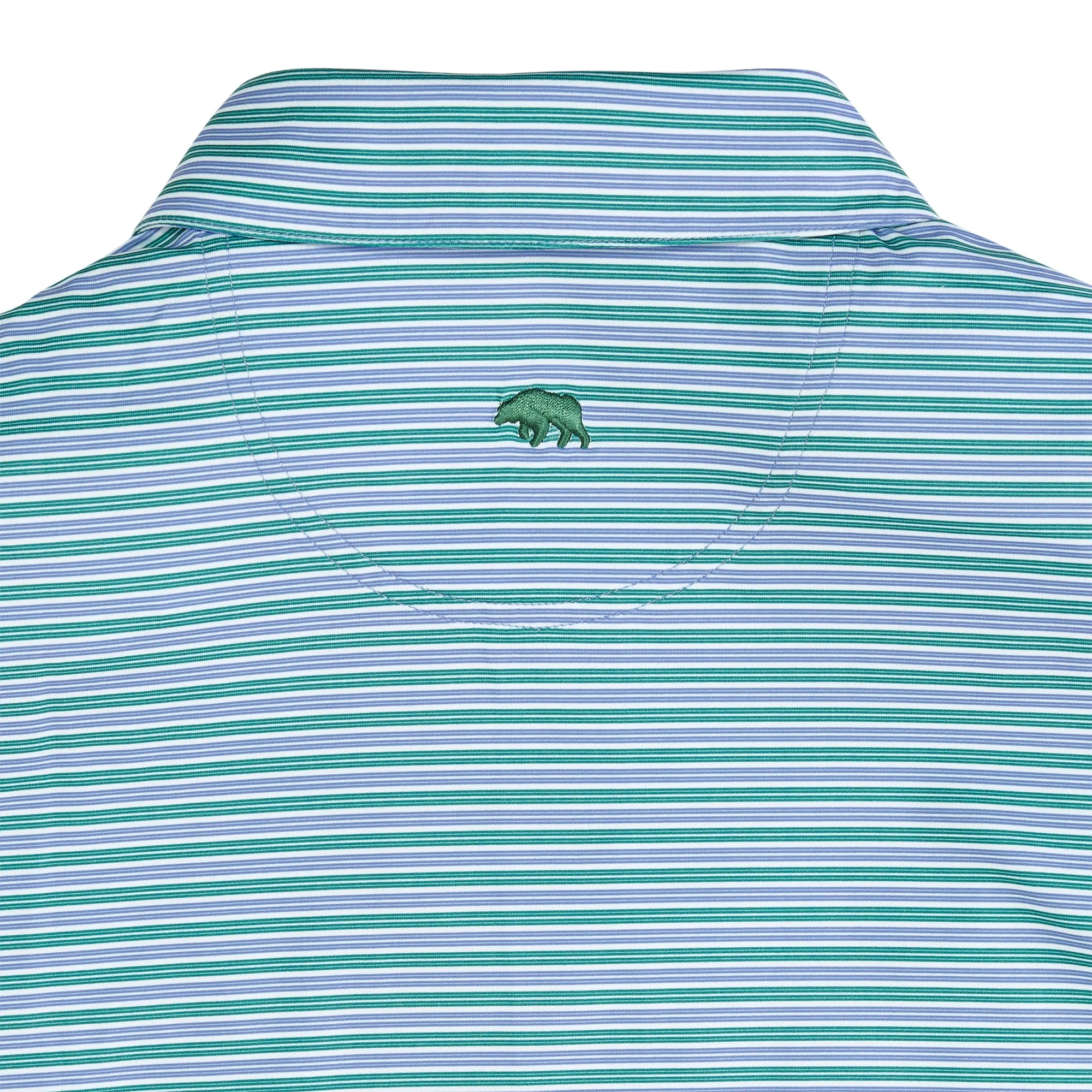 Wedge Stripe Performance Polo - Posy Green