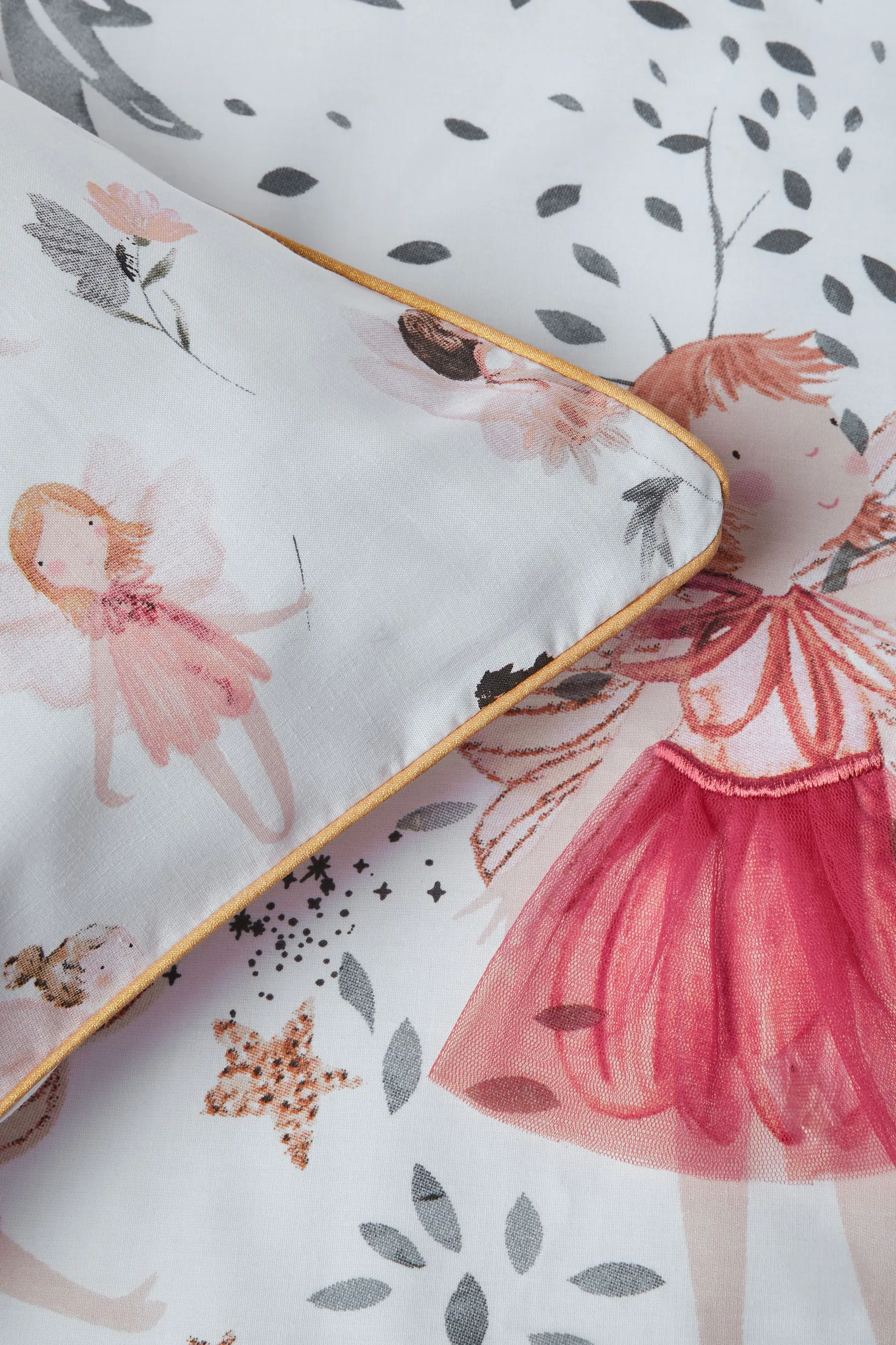 White Fairy Forest Printed Polycotton Duvet Cover and Pillowcase Bedding