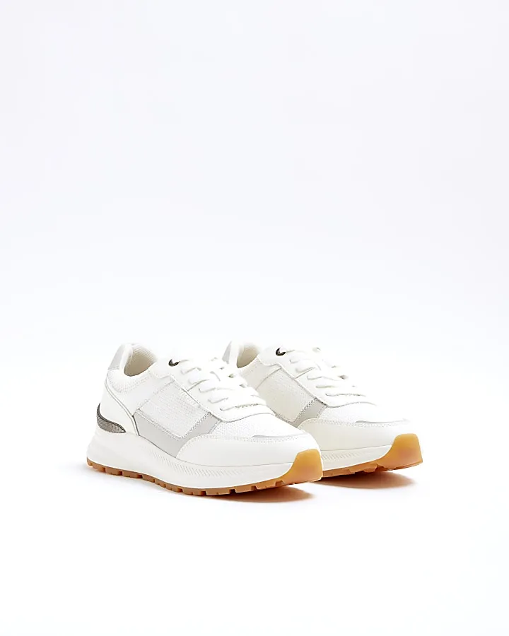 White panelled trainers