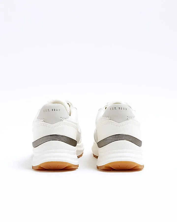 White panelled trainers