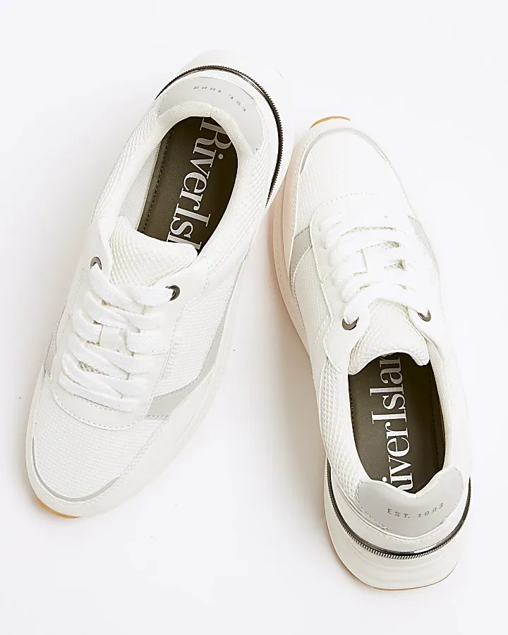 White panelled trainers