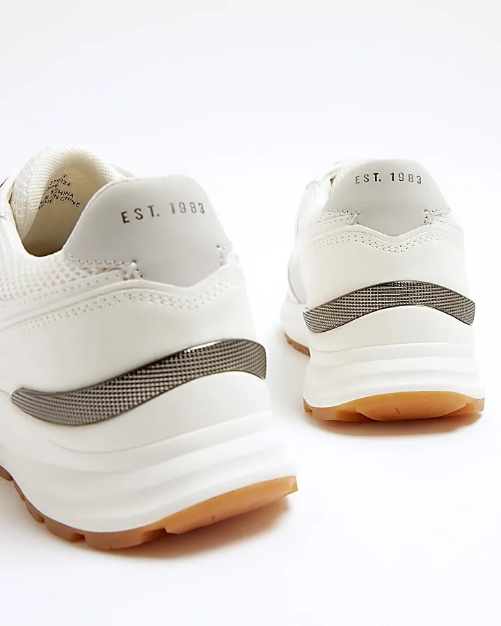 White panelled trainers